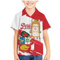 Fiestas Patrias de Peru Family Matching Mermaid Dress and Hawaiian Shirt Coat Of Arms With Cute Alpaca Face