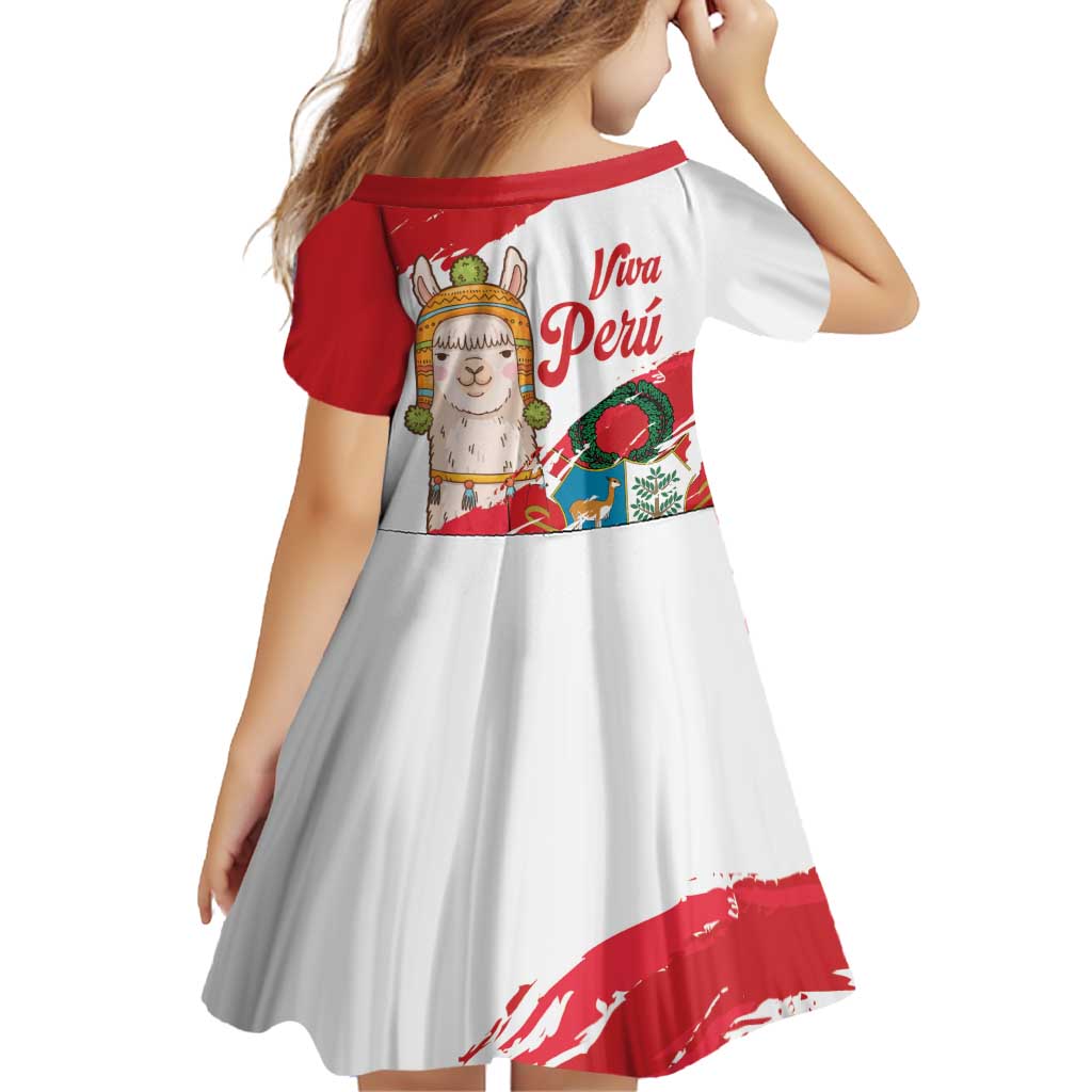 Fiestas Patrias de Peru Family Matching Puletasi and Hawaiian Shirt Coat Of Arms With Cute Alpaca Face