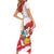 Fiestas Patrias de Peru Family Matching Short Sleeve Bodycon Dress and Hawaiian Shirt Coat Of Arms With Cute Alpaca Face