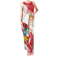 Fiestas Patrias de Peru Family Matching Tank Maxi Dress and Hawaiian Shirt Coat Of Arms With Cute Alpaca Face