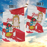 Fiestas Patrias de Peru Garden Flag Coat Of Arms With Cute Alpaca Face