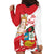 Fiestas Patrias de Peru Hoodie Dress Coat Of Arms With Cute Alpaca Face