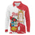 Fiestas Patrias de Peru Long Sleeve Polo Shirt Coat Of Arms With Cute Alpaca Face