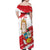 Fiestas Patrias de Peru Off Shoulder Maxi Dress Coat Of Arms With Cute Alpaca Face