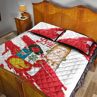 Fiestas Patrias de Peru Quilt Bed Set Coat Of Arms With Cute Alpaca Face