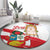 Fiestas Patrias de Peru Round Carpet Coat Of Arms With Cute Alpaca Face