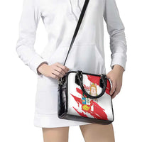 Fiestas Patrias de Peru Shoulder Handbag Coat Of Arms With Cute Alpaca Face