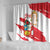 Fiestas Patrias de Peru Shower Curtain Coat Of Arms With Cute Alpaca Face