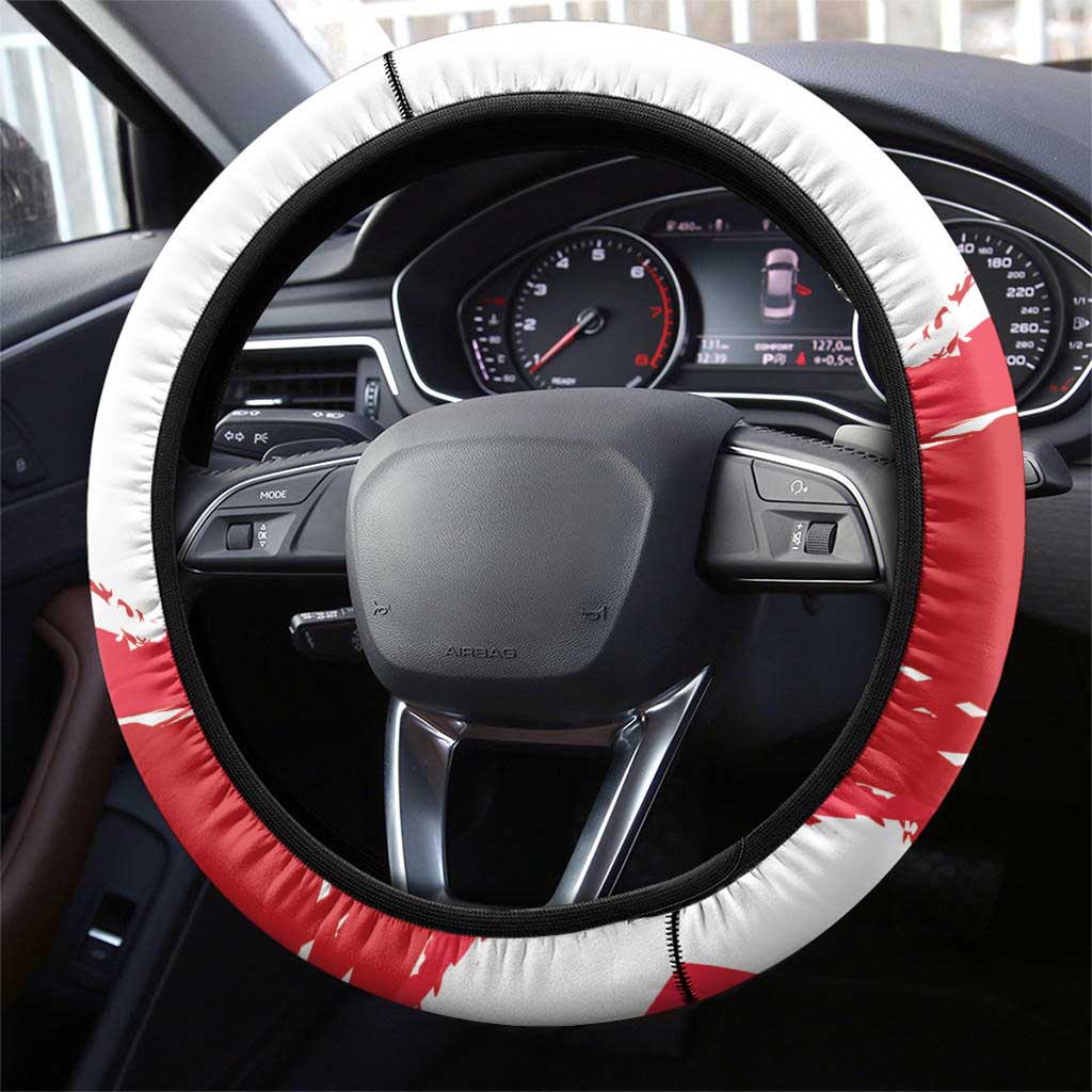 Fiestas Patrias de Peru Steering Wheel Cover Coat Of Arms With Cute Alpaca Face