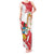 Fiestas Patrias de Peru Tank Maxi Dress Coat Of Arms With Cute Alpaca Face
