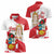 Fiestas Patrias de Peru Women Polo Shirt Coat Of Arms With Cute Alpaca Face