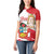 Fiestas Patrias de Peru Women Polo Shirt Coat Of Arms With Cute Alpaca Face