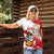 Fiestas Patrias de Peru Women Polo Shirt Coat Of Arms With Cute Alpaca Face