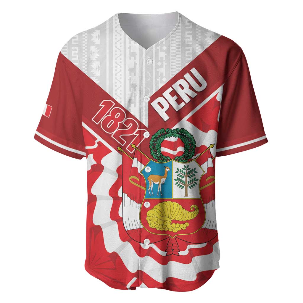 Peru 1821 Proud Baseball Jersey National Day Peruvian Pattern
