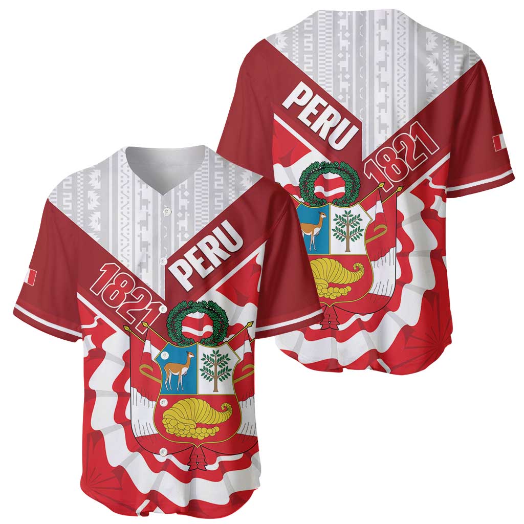 Peru 1821 Proud Baseball Jersey National Day Peruvian Pattern