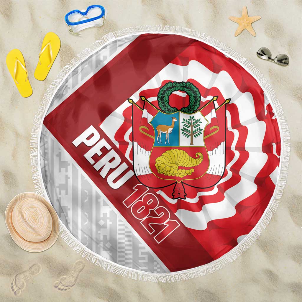Peru 1821 Proud Beach Blanket National Day Peruvian Pattern
