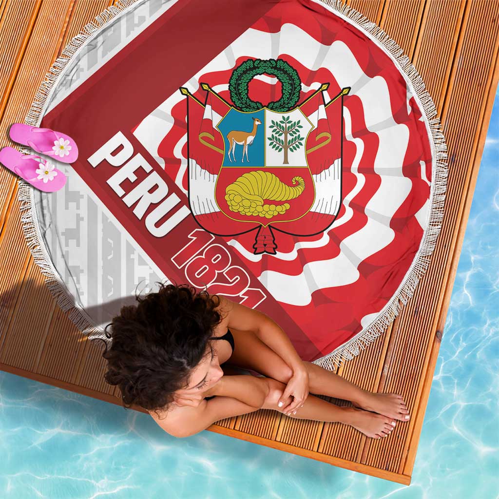 Peru 1821 Proud Beach Blanket National Day Peruvian Pattern
