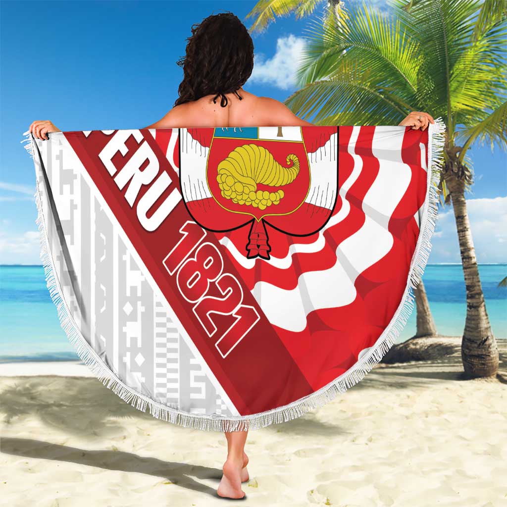Peru 1821 Proud Beach Blanket National Day Peruvian Pattern