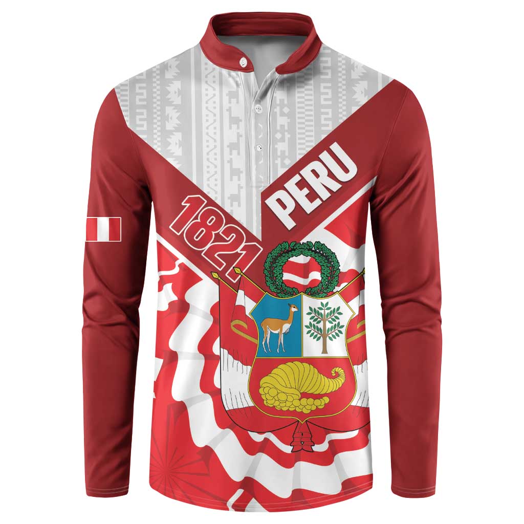 Peru 1821 Proud Button Sweatshirt National Day Peruvian Pattern
