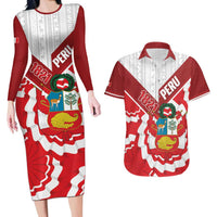 Peru 1821 Proud Couples Matching Long Sleeve Bodycon Dress and Hawaiian Shirt National Day Peruvian Pattern