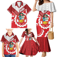 Peru 1821 Proud Family Matching Mermaid Dress and Hawaiian Shirt National Day Peruvian Pattern