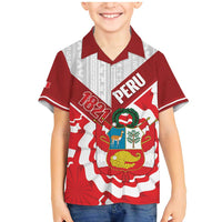 Peru 1821 Proud Family Matching Mermaid Dress and Hawaiian Shirt National Day Peruvian Pattern