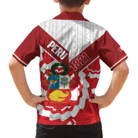 Peru 1821 Proud Family Matching Off The Shoulder Long Sleeve Dress and Hawaiian Shirt National Day Peruvian Pattern