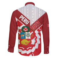 Peru 1821 Proud Family Matching Off The Shoulder Long Sleeve Dress and Hawaiian Shirt National Day Peruvian Pattern