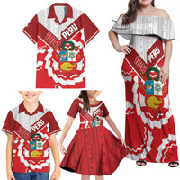 Peru 1821 Proud Family Matching Off Shoulder Maxi Dress and Hawaiian Shirt National Day Peruvian Pattern