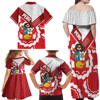 Peru 1821 Proud Family Matching Off Shoulder Maxi Dress and Hawaiian Shirt National Day Peruvian Pattern