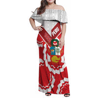 Peru 1821 Proud Family Matching Off Shoulder Maxi Dress and Hawaiian Shirt National Day Peruvian Pattern