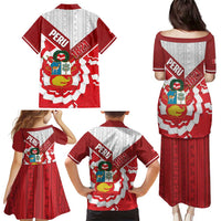 Peru 1821 Proud Family Matching Puletasi and Hawaiian Shirt National Day Peruvian Pattern