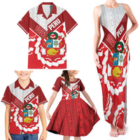 Peru 1821 Proud Family Matching Tank Maxi Dress and Hawaiian Shirt National Day Peruvian Pattern