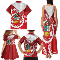 Peru 1821 Proud Family Matching Tank Maxi Dress and Hawaiian Shirt National Day Peruvian Pattern