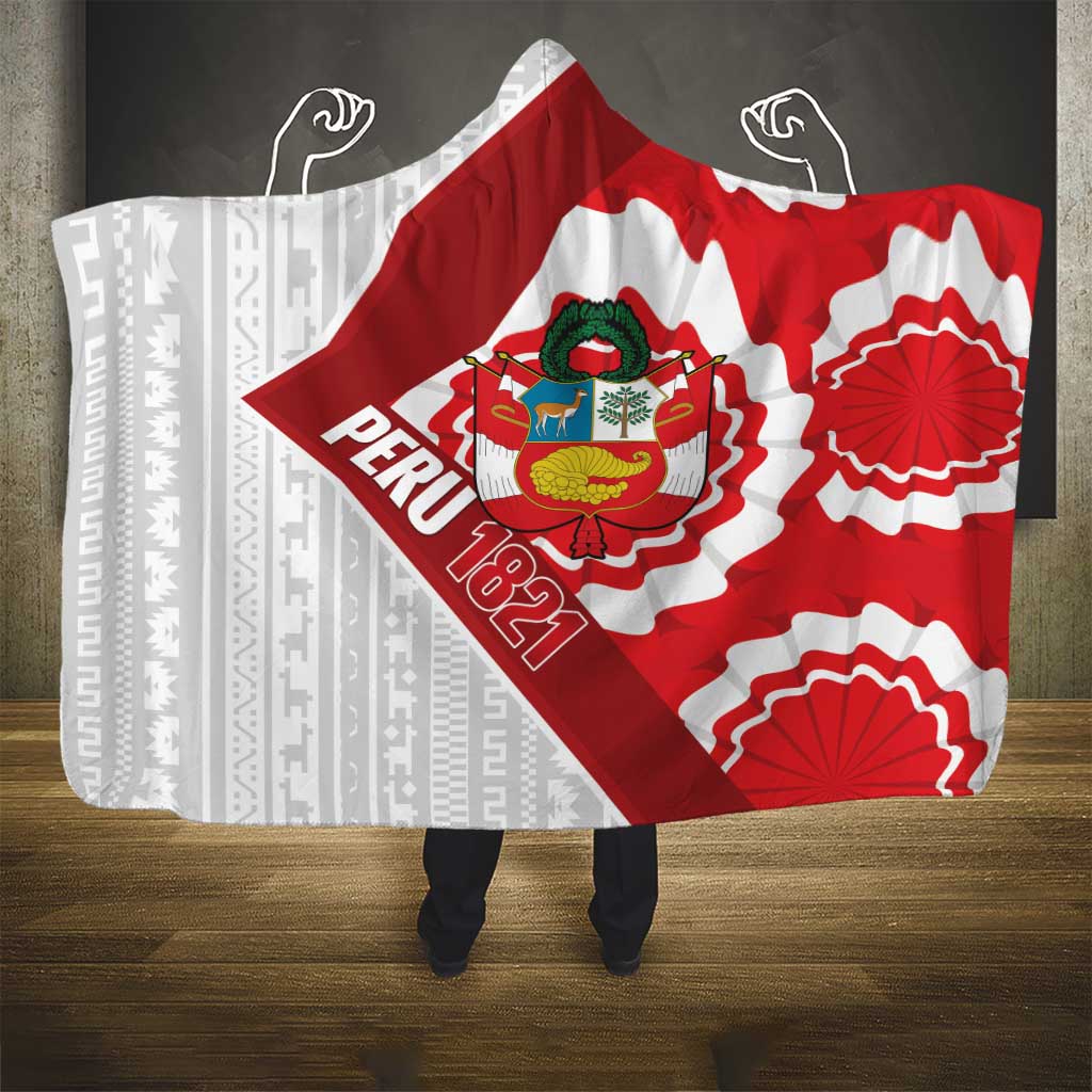 Peru 1821 Proud Hooded Blanket National Day Peruvian Pattern