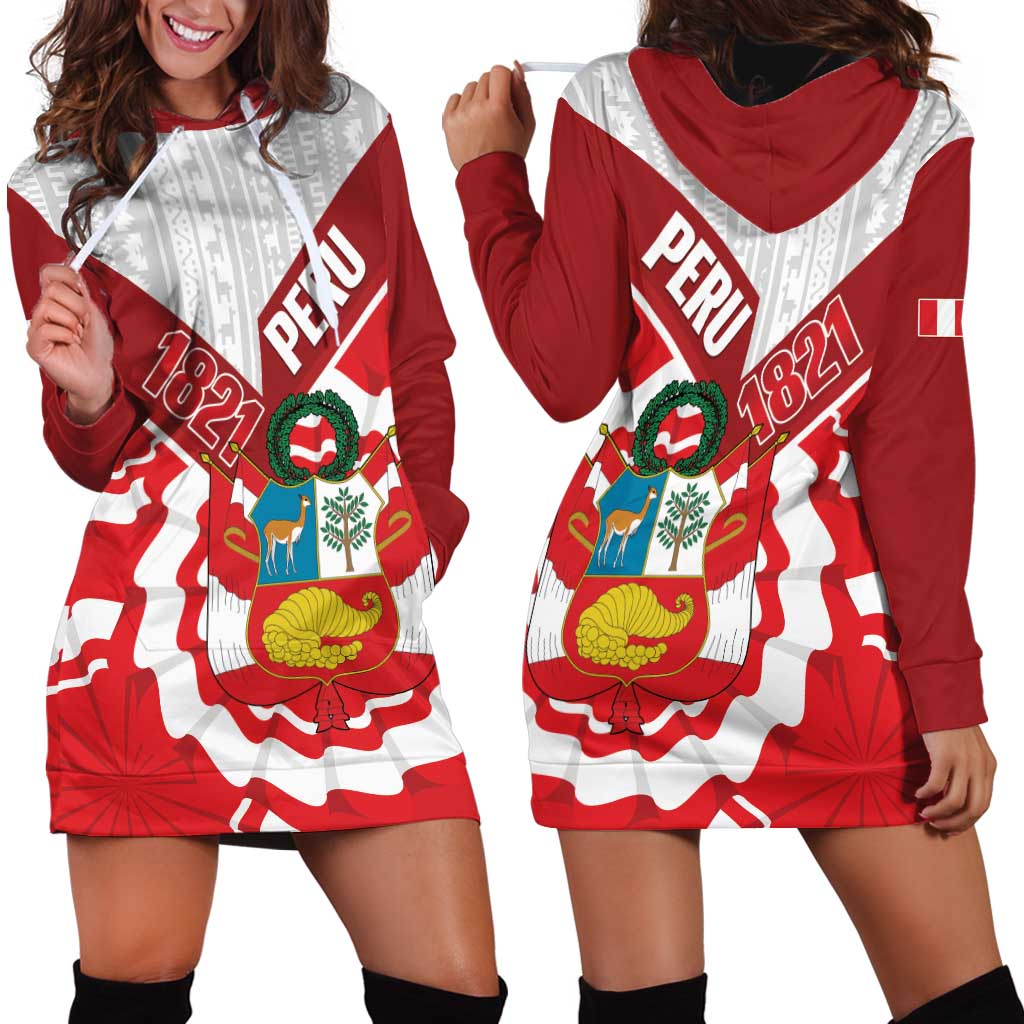 Peru 1821 Proud Hoodie Dress National Day Peruvian Pattern