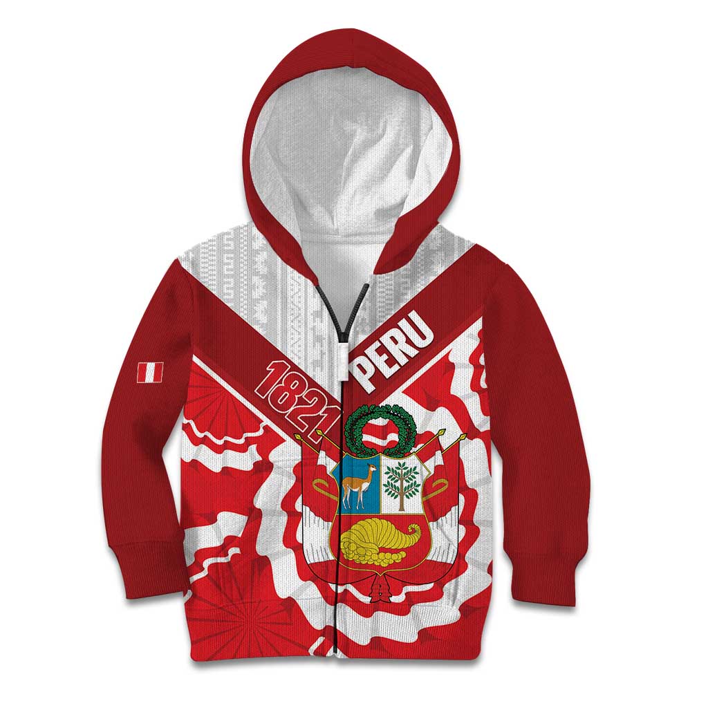 Peru 1821 Proud Kid Hoodie National Day Peruvian Pattern