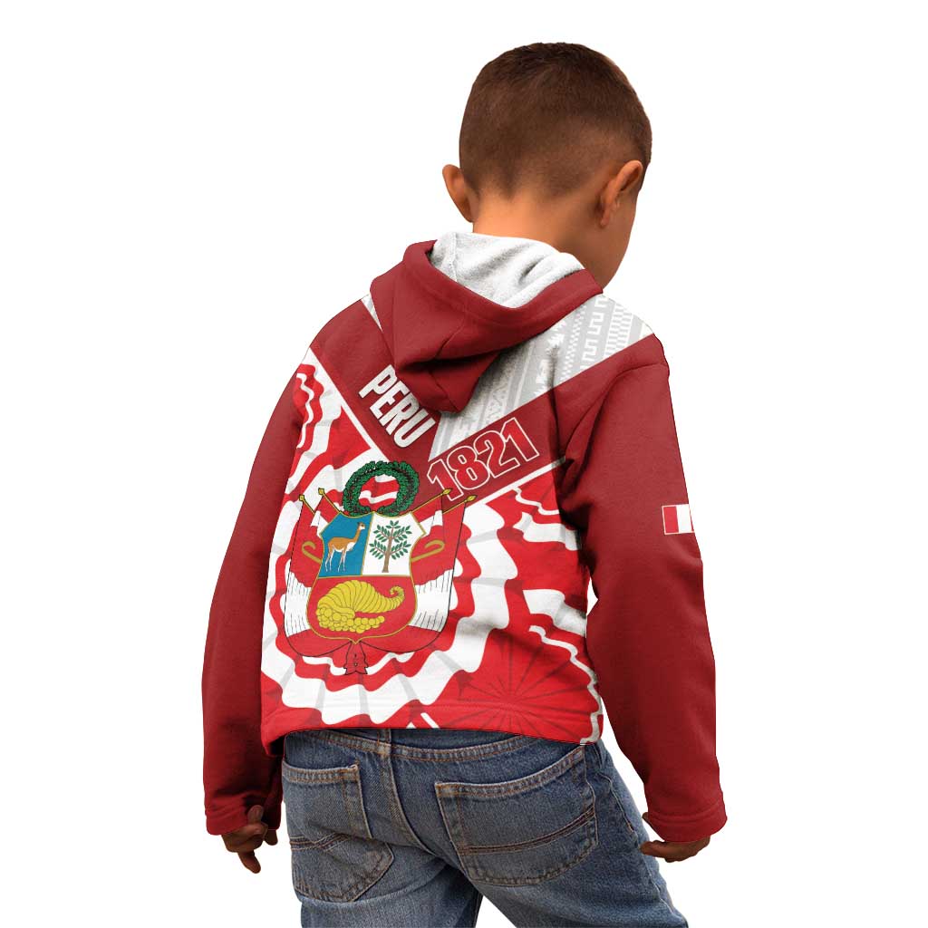 Peru 1821 Proud Kid Hoodie National Day Peruvian Pattern