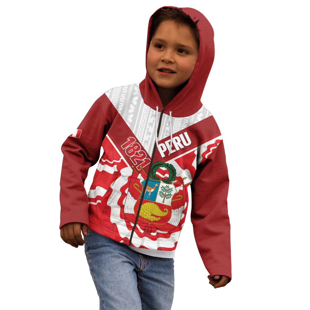 Peru 1821 Proud Kid Hoodie National Day Peruvian Pattern