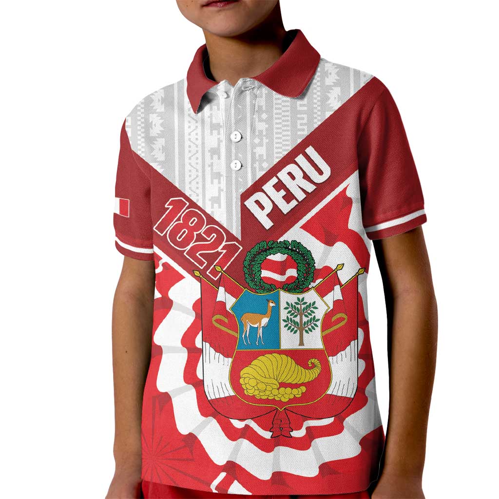 Peru 1821 Proud Kid Polo Shirt National Day Peruvian Pattern