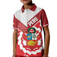 Peru 1821 Proud Kid Polo Shirt National Day Peruvian Pattern