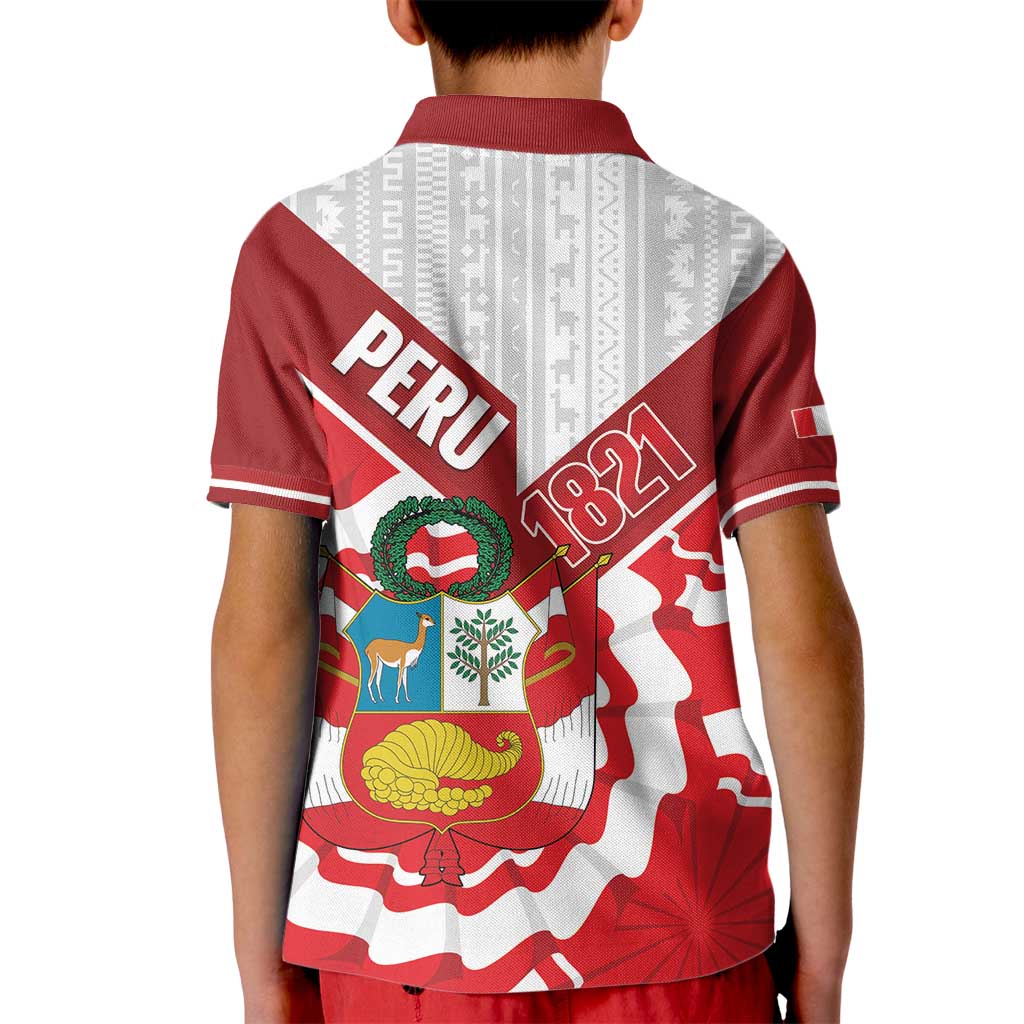 Peru 1821 Proud Kid Polo Shirt National Day Peruvian Pattern