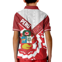 Peru 1821 Proud Kid Polo Shirt National Day Peruvian Pattern