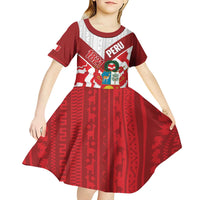 Peru 1821 Proud Kid Short Sleeve Dress National Day Peruvian Pattern