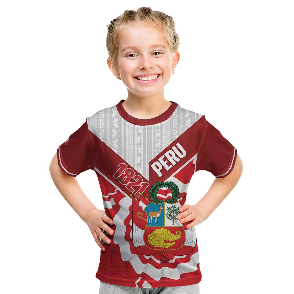 Peru 1821 Proud Kid T Shirt National Day Peruvian Pattern