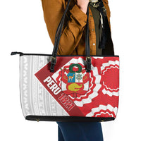 Peru 1821 Proud Leather Tote Bag National Day Peruvian Pattern