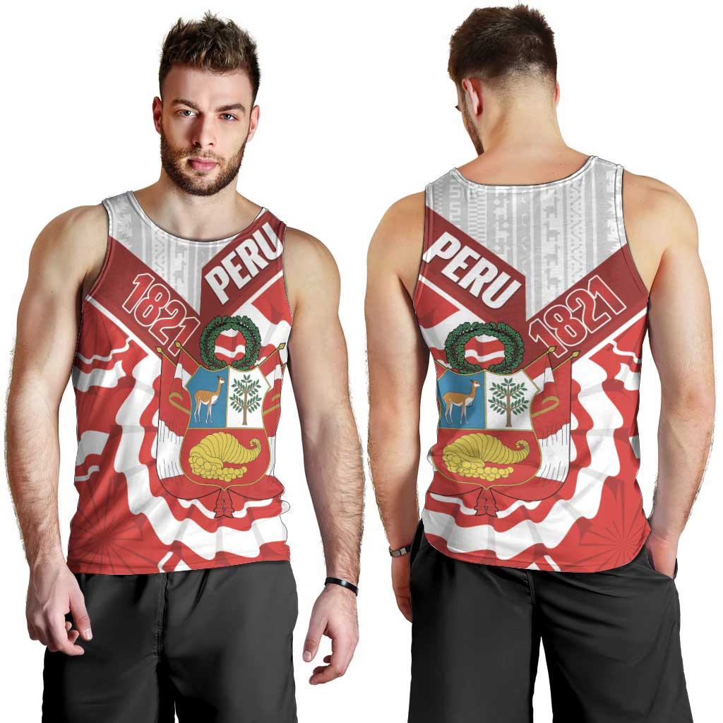 Peru 1821 Proud Men Tank Top National Day Peruvian Pattern
