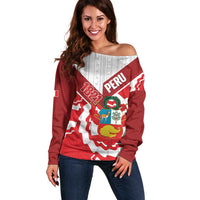 Peru 1821 Proud Off Shoulder Sweater National Day Peruvian Pattern