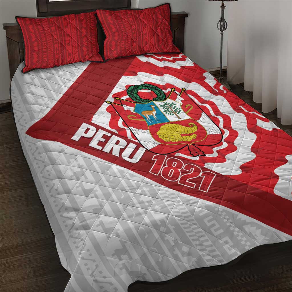 Peru 1821 Proud Quilt Bed Set National Day Peruvian Pattern