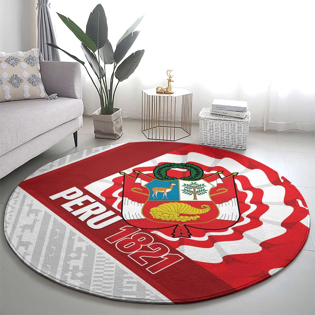 Peru 1821 Proud Round Carpet National Day Peruvian Pattern